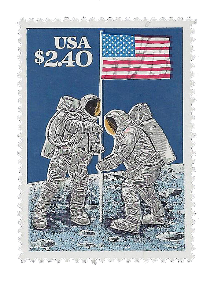 Raising the Flag on Lunar Surface, July 20 1969